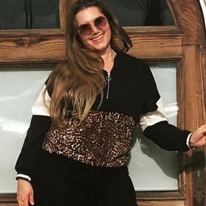 Tops - Zara hooded zip blouse - animal print Tops - Zara hooded zip blouse - animal print